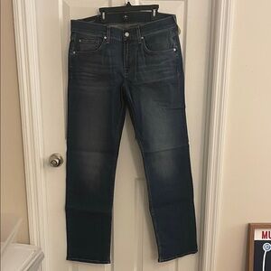 7 For All Mankind Dark Blue Straight Jeans